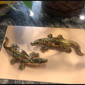 Gold Alligator Salt & Pepper Shakers